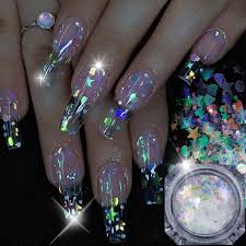 These iridescent lacquers will bend light to transform your mani from turquoise to purple to silver in a single boomerang. 6g Glitter Holographic Nail Glitter Star Round Heart Flakes Mermaid Mirror Irregular Paillette Diy Sequins Nail Art Decoration Buy At The Price Of 1 37 In Aliexpress Com Imall Com