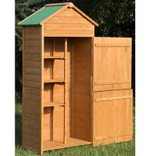 outsunny wood garden shed lockable unit