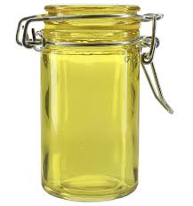 Glass Storage Jar Airtight Yellow 70ml