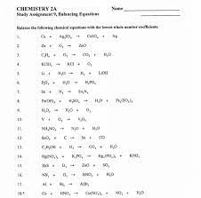 Name Chemistry 2a Study Assignment 9