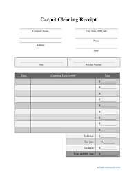 carpet cleaning receipt template fill