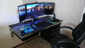 A computer built into a desk may not seem like the most practical thing in the world, but they are totally awesome. A Workspace With Custom Pc Built Inside An Incredible Desk Pureinfotech