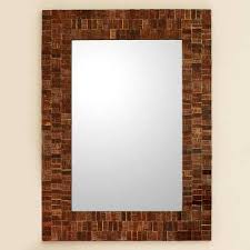 Glass Tile Mirror Brown Gold