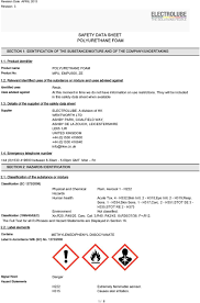 safety data sheet polyurethane foam
