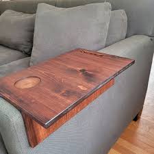 Handmade Wood Couch Arm Table With
