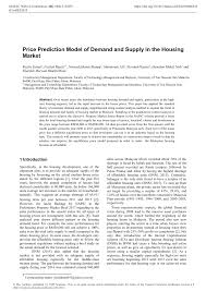 Population growth, which includes the growth in the number of households, will generate demand for housing and houses are built based on demand expectations. Pdf Price Prediction Model Of Demand And Supply In The Housing Market