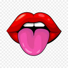 red lips and tongue on transpa png
