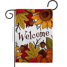 Autumn Welcome Garden Flag Double Sided