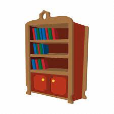 Book Bookcase Bookshelf Cartoon
