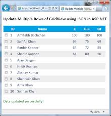 gridview using json in asp net