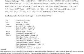 Formula For Estimated Fetal Weight For Individually