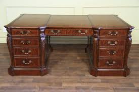 List of best leather desk pads review. Leather Top Partners Desk Fine Antique Mahogany Reproduction