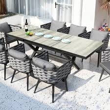 Outdoor Patio Dining Table Gray