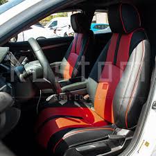 Red Waterproof Leather Seat Covers For