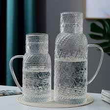 Large Glass Water Jug And Cups Apollobox