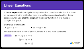 Linear Equations Math Steps Examples