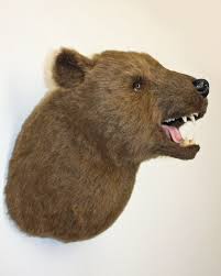 Plush Grizzly Bear Head Lou X Large