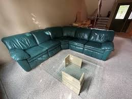 green leather sofas ebay