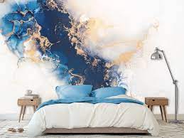 Buy Abstract Blue Marble Mural
