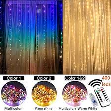 Tools Home Improvement Fairy Lights Led String Lights Twinkle Color Changing Lighted Curtains Colored Indoor Window Light Up Decorations For Bedroom Apartment Dorm Room Wall Decor Wedding Party Backdrop Rainbow