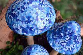 Blue Mushroom Ceramic Mushroom Garden
