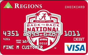 You can personalize any of the following types of regions cards: Regions Bank Offers Alabama Championship Debit Card Charlotte Business Journal