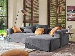 living rooms with a dark grey sofa