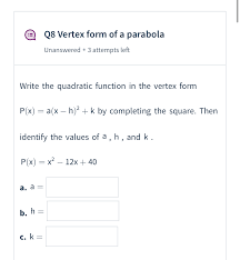 Answered Write The Quadratic Function