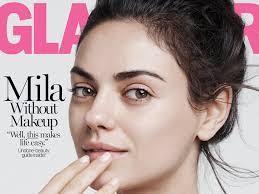 mila kunis goes makeup free for glamour