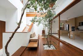 sri lankan courtyard in modern house