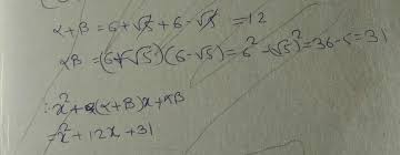 find quadratic equation whose root are