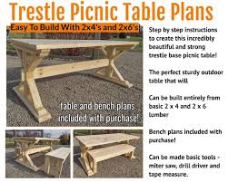 Diy Trestle Base Picnic Table Plans