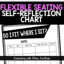 Flexible Seating Selection Reflection Table Chart Worksheet