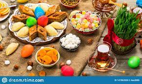Colored Eggs, Wheat Springs Nowruz Holiday in Azerbaijan Stock Image -  Image of bayram, march: 141563329