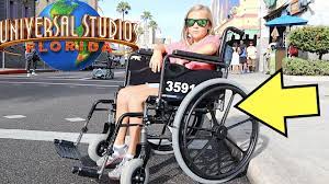 universal studios in a wheelchair
