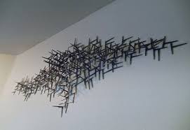 Large Metal Wall Art Welded Nails Wall