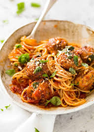 This recipe is quick and easy. Baked Chicken Meatballs And Spaghetti Recipetin Eats