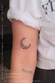 moon tattoo with fl design black