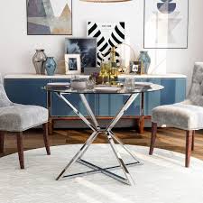 Chrome And Glass Round Dining Table