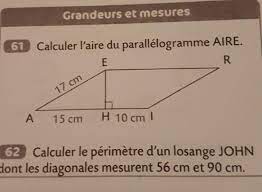 rebonjour, je ne vous ai pas donner la mesure des diagonales. Calculer le  périmètre d un losange John - Nosdevoirs.fr