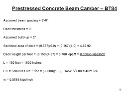 prestressed concrete beam camber bt 84