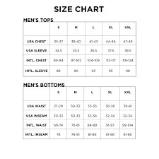 Mens And Youth Size Charts