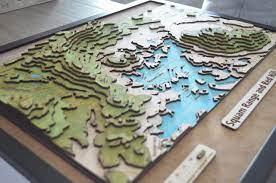 custom wooden topographic map new