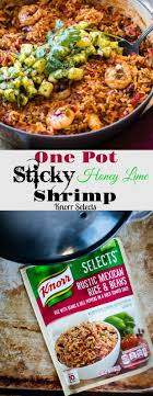 one pot sticky honey lime shrimp with