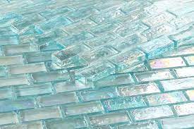Malibu Turquoise Brick Iridescent Glass