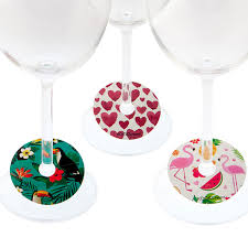 Printed Wine Glass Markers X6