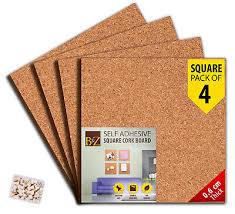 Sticky Cork Board Square Tiles Self