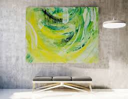 Green Abstract Painting Large Wall Art
