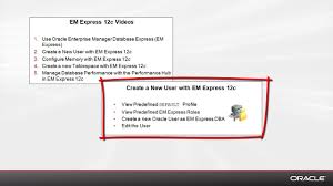 create a new user with em express 12c