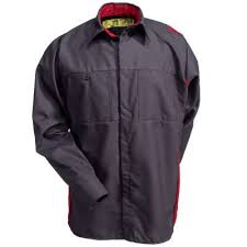 Red Kap Shirts Charcoal Red Sy32cf Oilblok Technology Long Sleeve Shirt
